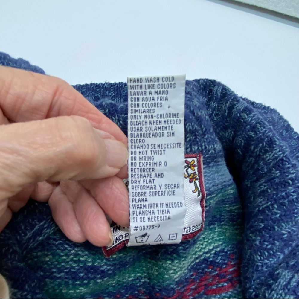 Vintage Tiara International Large Multicolor Knit Zip-Up Sweater/Cardigan READ - Picture 5 of 10